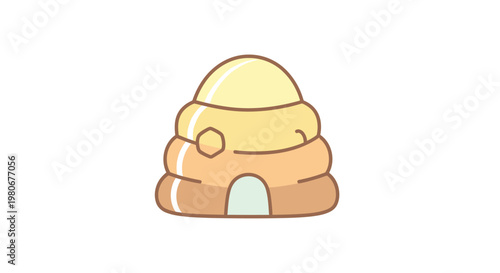 A cartoon beehive with a door.