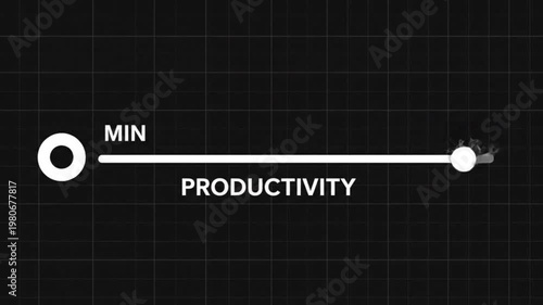 Wallpaper Mural Abstract Motion Graphic of a Productivity Slider Moving from Minimum to Maximum Level on a Dark Grid Background Torontodigital.ca