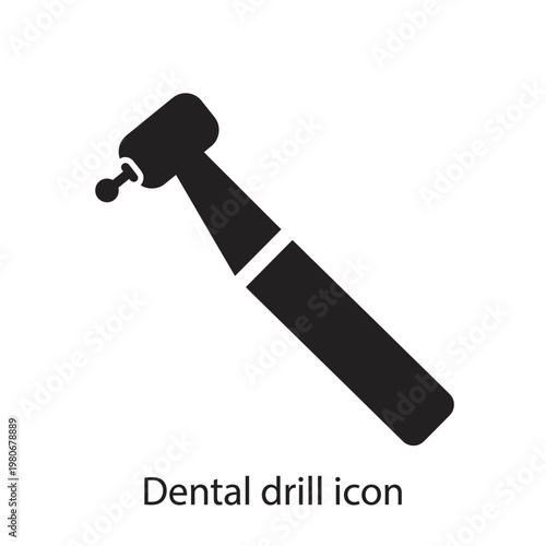 A black silhouette of a dental drill Vector