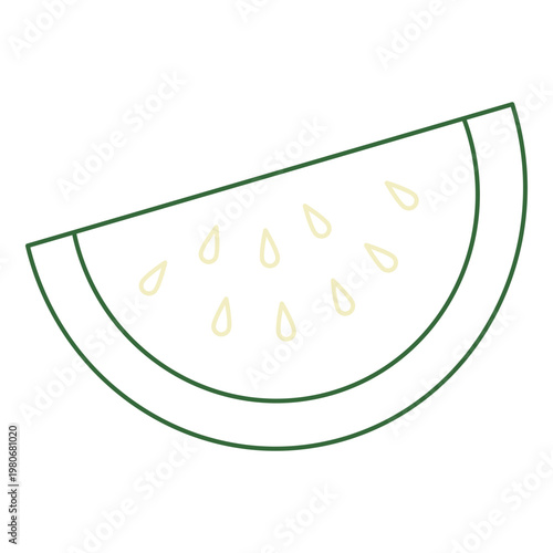 Watermelon slice icon outline