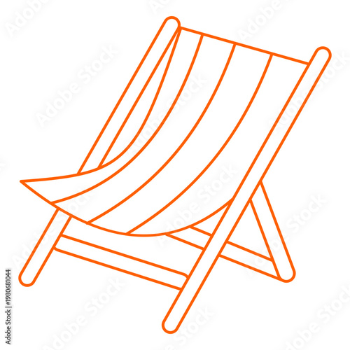 Beach deck chair outline