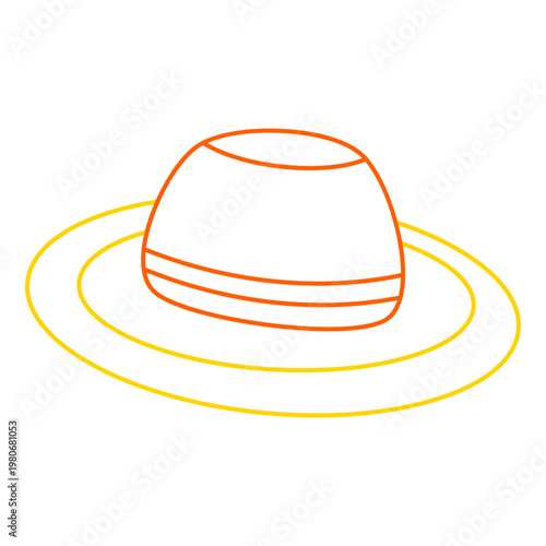 Summer sun hat outline
