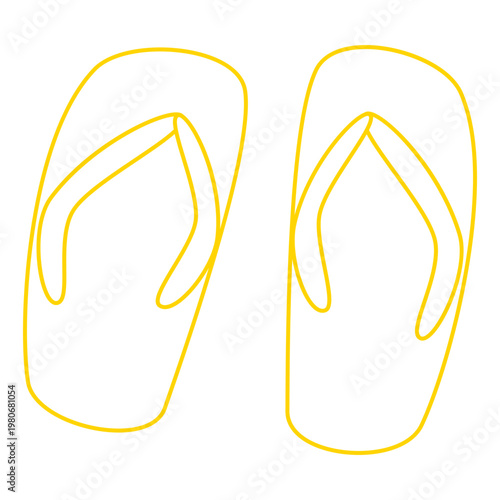 Summer flip flops outline