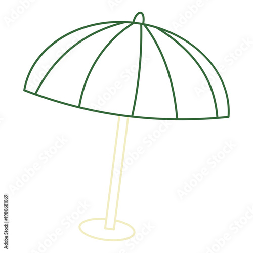 Beach sun umbrella outline