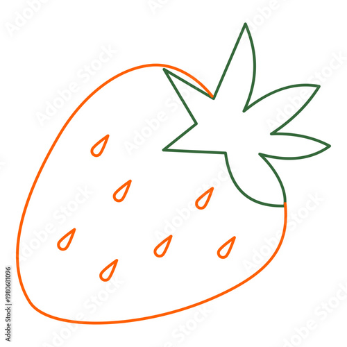 Strawberry fruit icon outline