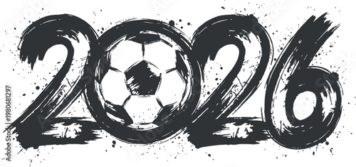 A soccer ball in the middle of 2026  And FIFA World Cup 2026, FIFA World Cup, World Cup.