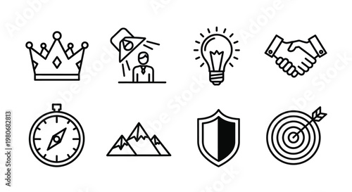 Various household items and objects illustrated in a simple line art style Vector