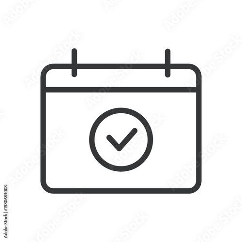 Calendar line icon. Schedule, time, daily, deadline, event, notes, alarm. Editable stroke. Vector illustration
