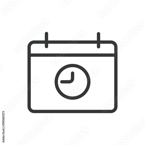 Calendar line icon. Schedule, time, daily, deadline, event, notes, alarm. Editable stroke. Vector illustration