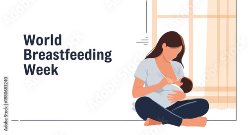 A mother breastfeeding her newborn baby in a comfortable sitting position.