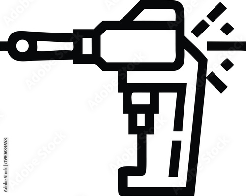 Heavy duty electric power tool generating sparks during vigorous operation or repair work