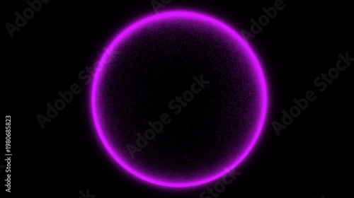 Dust Light Ring with Transparent Center Isolated On Transparent Background. Violet circle. Neon halo