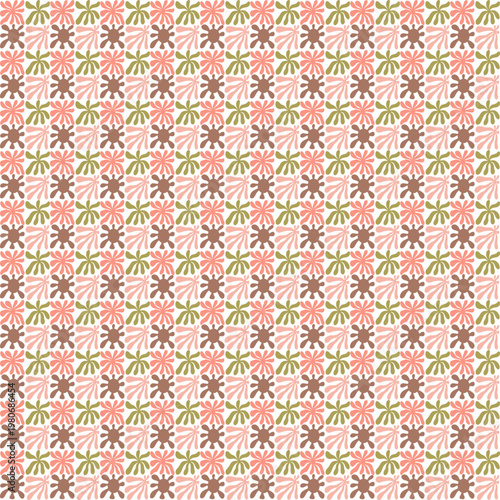 Groovy summer sun seamless pattern. Retro pattern with orange and pink sunburst for textile, wrapping paper or wallpaper design