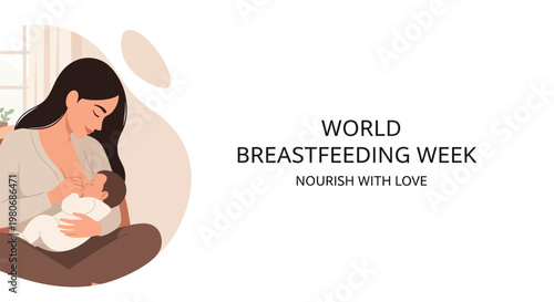 A loving mother breastfeeding her newborn baby in a peaceful indoor setting.