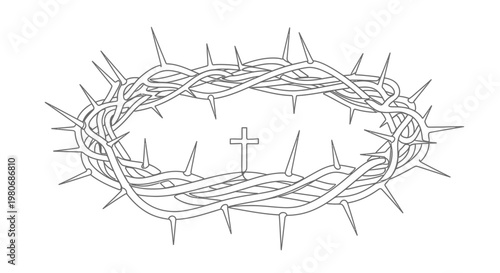 Crown of thorns with cross symbol.