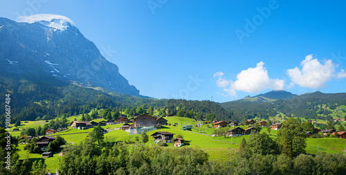 Принти на полотні beautiful landscape Grindelwald tourist resort
