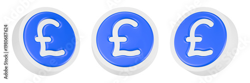Canvastavla pounds coin icon 3d render