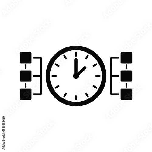 Vector of a classic wristwatch with a rectangular strap design