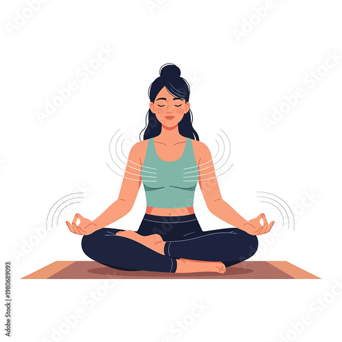 Woman Sitting in Yoga Pose 1.