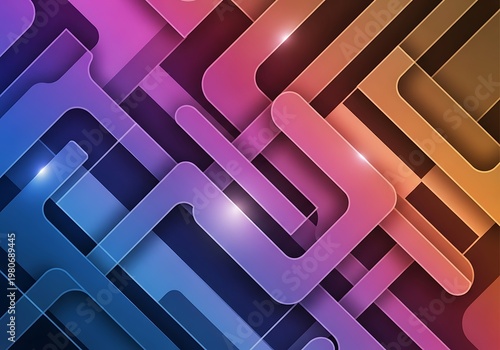 Abstract geometric shapes with gradient colors and overlapping design