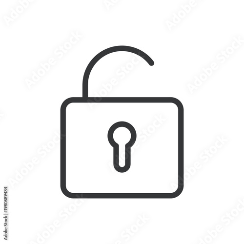 Unlock line icon. Security, password, privacy, private information, safety concepts. Editable stroke. Vector illustration