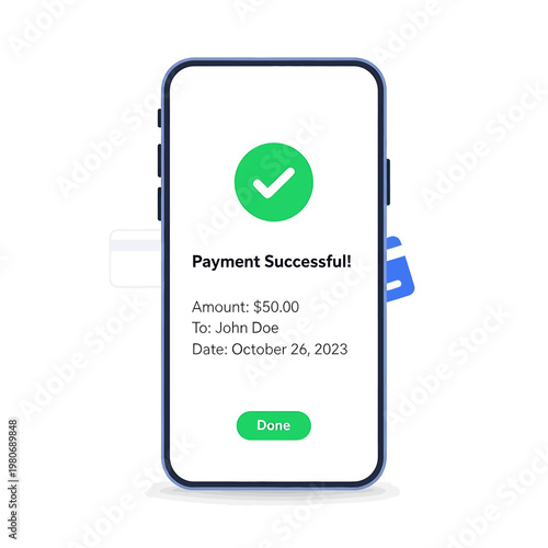 Smartphone Payment Successful Screen Display 1.