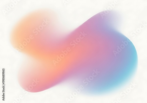 Abstract gradient shape in pastel colors isolated on white background
