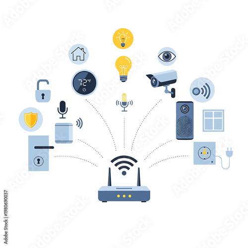 Smart Home Router with WiFi Connection.