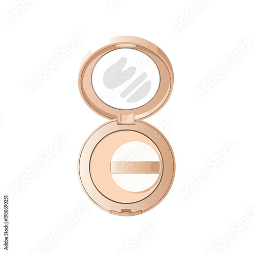 Compact Powder Makeup in Elegant Open Compact Case for Beauty and Skincare