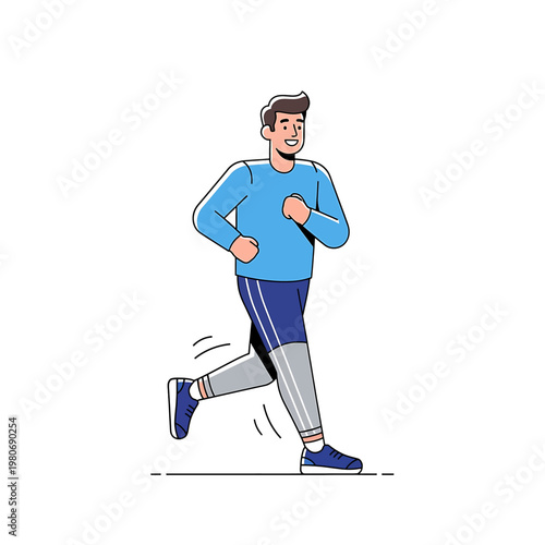 Man Running on a Prosthetic Leg.