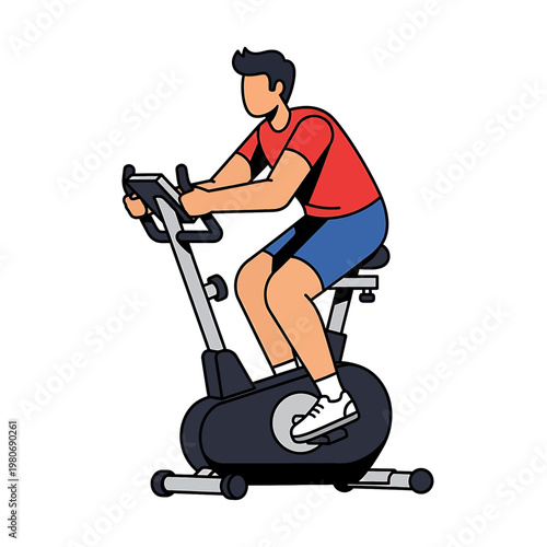 Man Riding Exercise Bike Indoors 4.