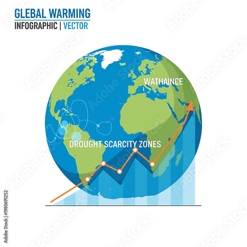 Global warming infographic vector illustration.
