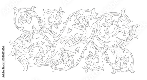 Intricate floral design elements pattern.