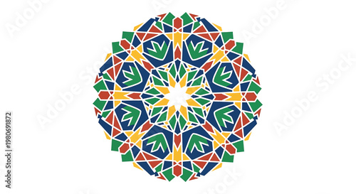 Colorful Geometric Mandala Design Pattern 1.