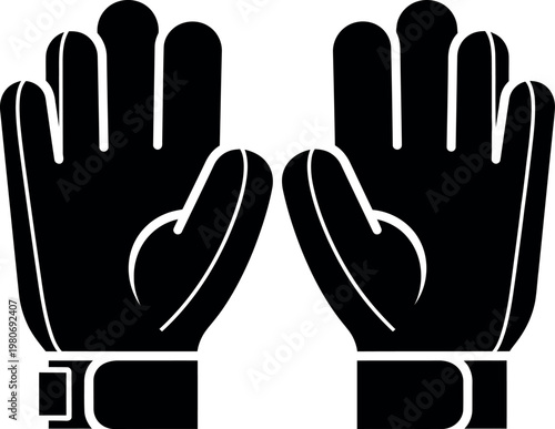 Cricket wicket keeping gloves silhouette protective gear for catching fielding