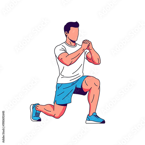 Man doing a lunge exercise 2.