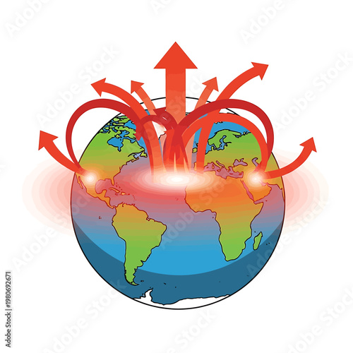 Global Warming Earth Climate Change Concept.