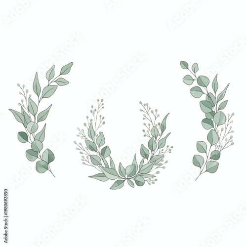 Elegant Green Leaf Wreath for Rustic or Nature Inspired Design Projects