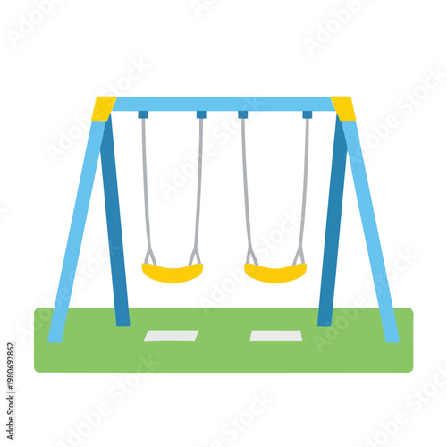 Colorful Baby Swings in a Safe Play Area for Children