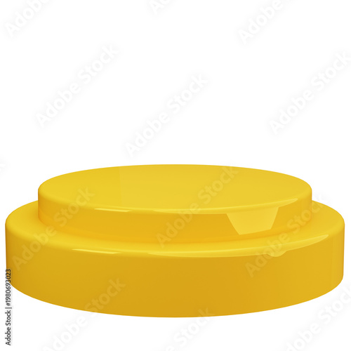 Yellow Platform Display Podium 3D Illustrations