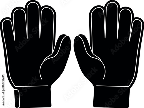 Cricket wicket keeping gloves silhouette protective gear for catching fielding