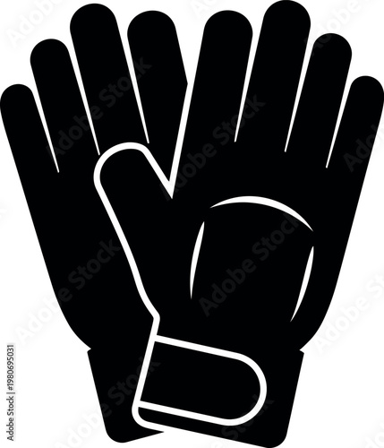 Cricket wicket keeping gloves silhouette protective gear for catching and fielding