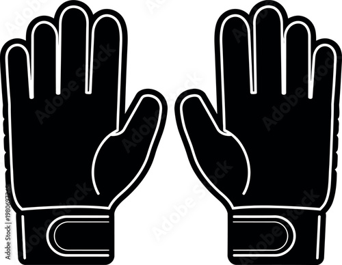 Cricket wicket keeping gloves silhouette protective gear for catching fielding