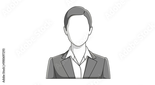 Elegant anonymous professional woman avatar icon representing a user profile placeholder or generic business identity on digital platforms