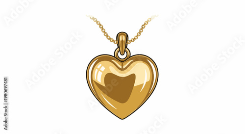 Golden heart pendant necklace