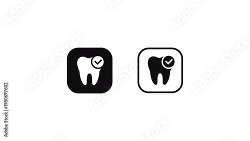 tooth care icon set with dental health symbol minimalist vector illustration for dentist clinic hygiene medical ui design