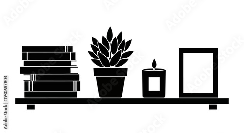 Black and white home decor items.