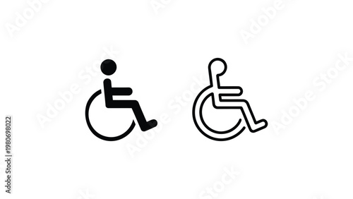 wheelchair accessibility icon set with disabled access symbol minimalist vector illustration for inclusive design mobility ui