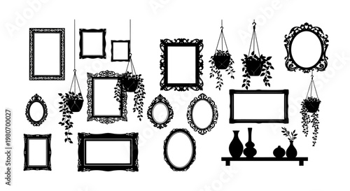 Collection of various picture frames.