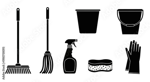 Gardening tools and equipment set.